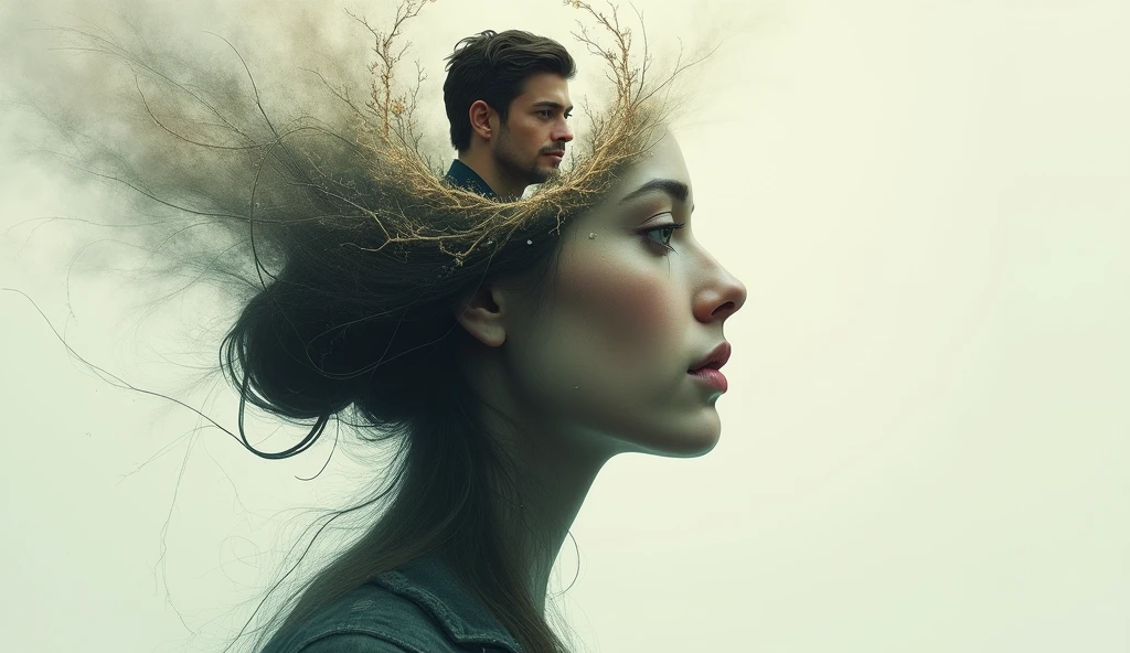 Man inside woman&#39;s head