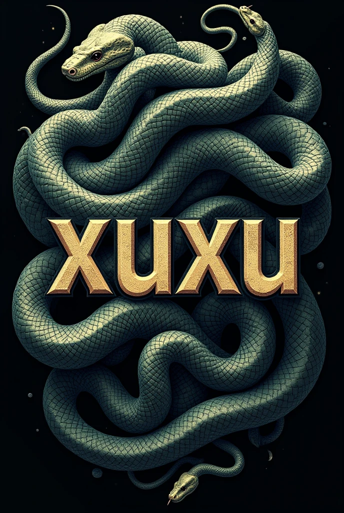 XuXu font with snakes around it