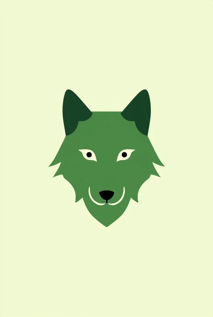 develop a logo for an environmental festival. The image is based on a wolf, name The logo should be minimalistic, memorable (image of a wolf, ears, muzzle) in green