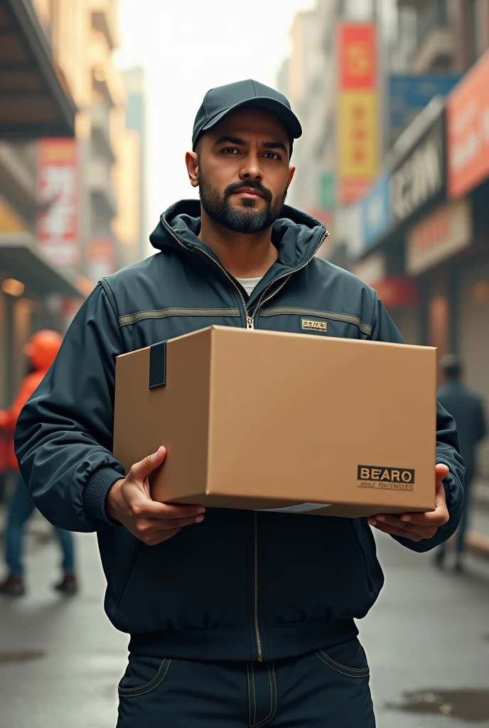 When Diesel has a courier company's box in his hand.
