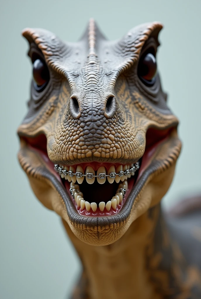 Dinosaur head with braces 