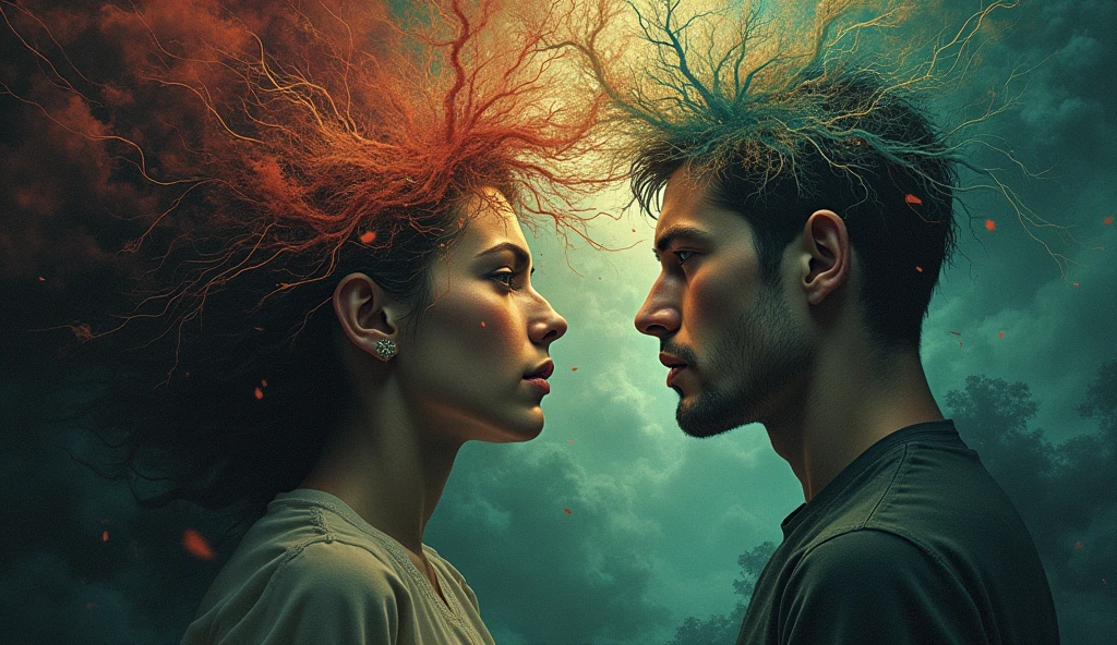 Man inside woman's head thought phobia paranoia