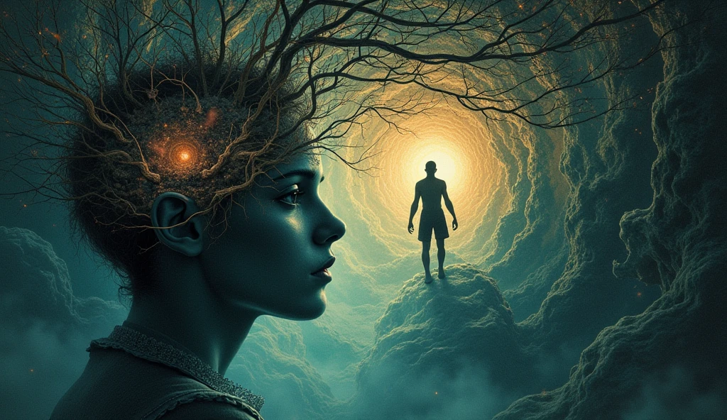 Man inside woman's head thought phobia paranoia