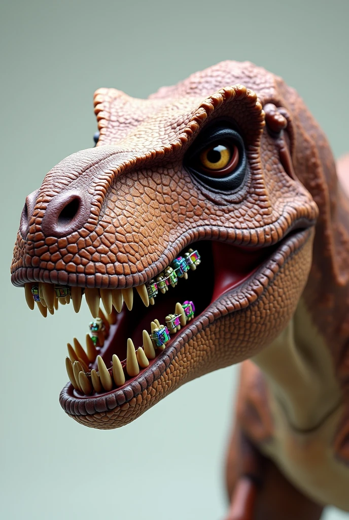Rex dinosaur head with braces