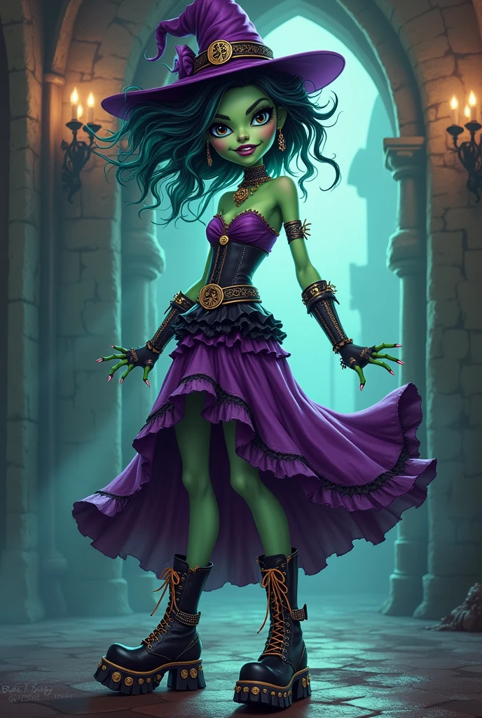 Make a witch girl monster high style
