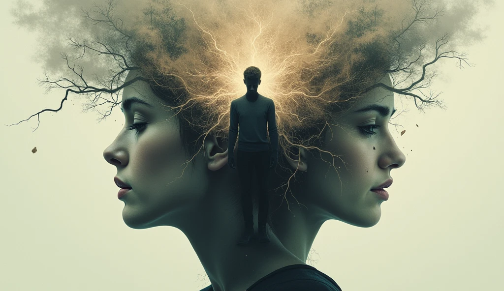 Man inside woman&#39;s head