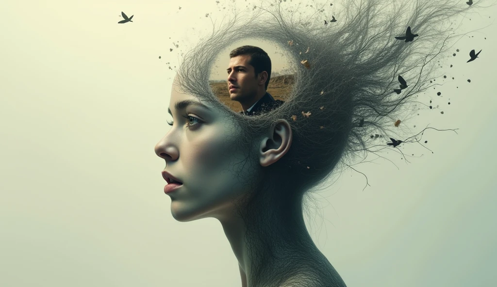 Man inside woman's head