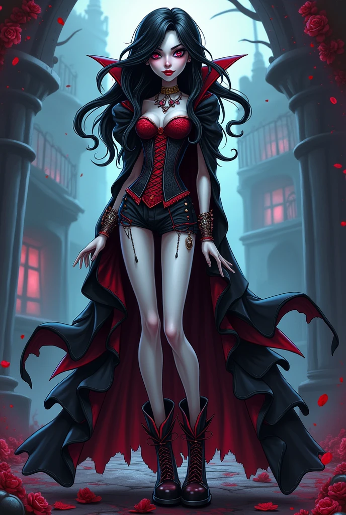 Make a vampire girl monster high style with full body
