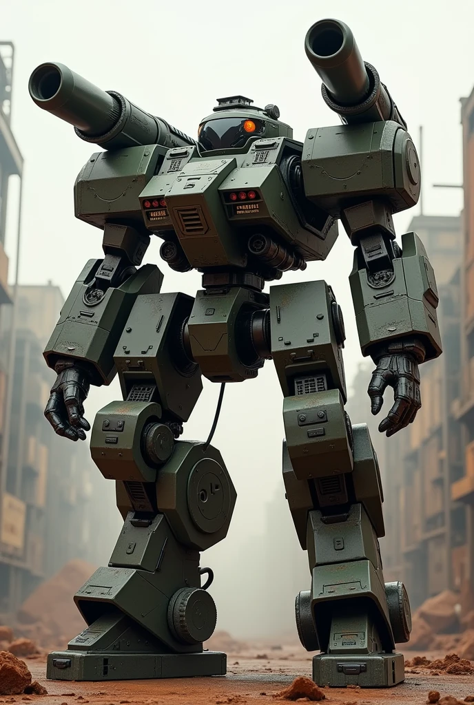 bipedal mech, two rocket launchers on the sides of the cockpit, armored cockpit, minigun suspended under the cockpit, very high quality, detailed
