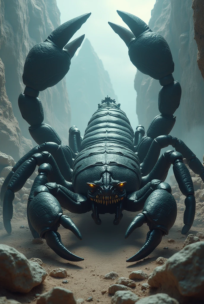 a majestic black scorpions, scorpions smoking, detailed scales, fierce expression, dramatic lighting, cinematic scene, fantasy landscape, epic fantasy, digital painting, octane render, highly detailed, 8k, masterpiece
