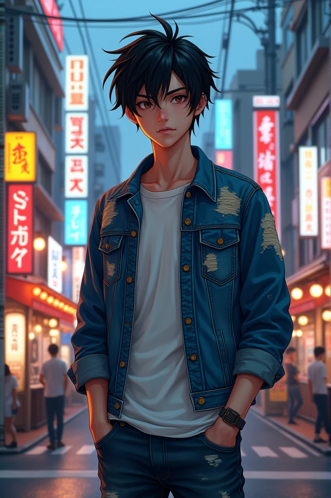 Handsome Japanese street boy