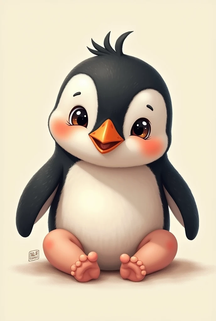 Creer une image avec seulement le visage dun pingouin pour mettre sur un body de bébé 