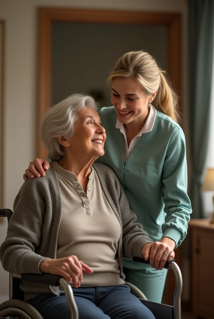 A person helping an elderly person