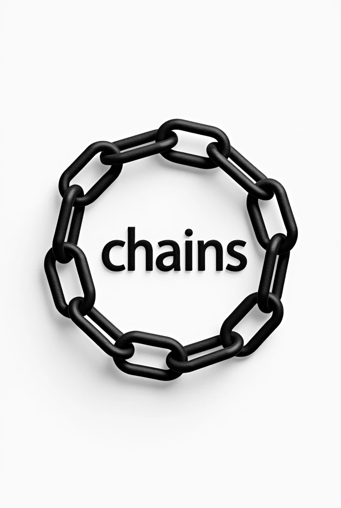 Logo with the word "chains" that it be black and white with shades of grey and that it be in the shape of a chain