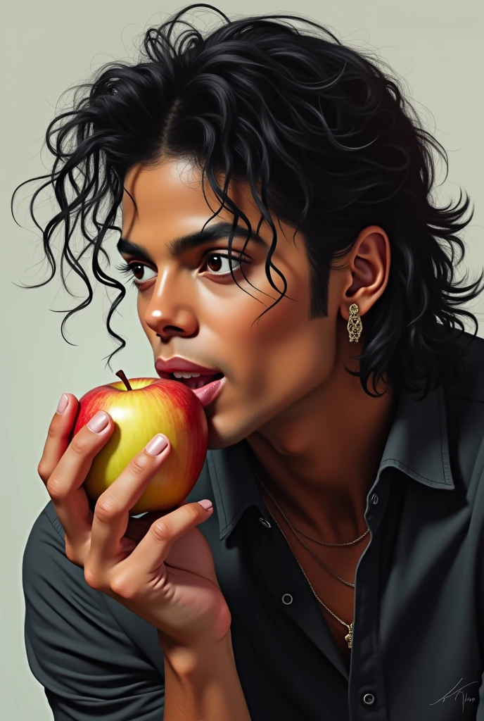 Michael Jackson Eating Apple