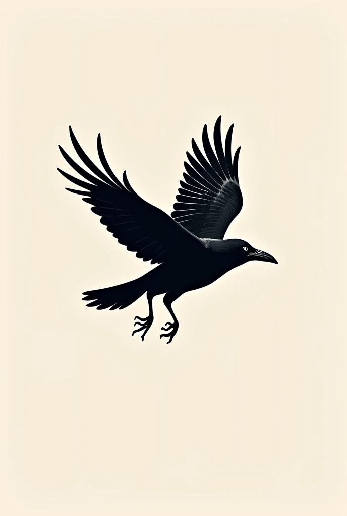 Tattoo, raven, simple, small, flying