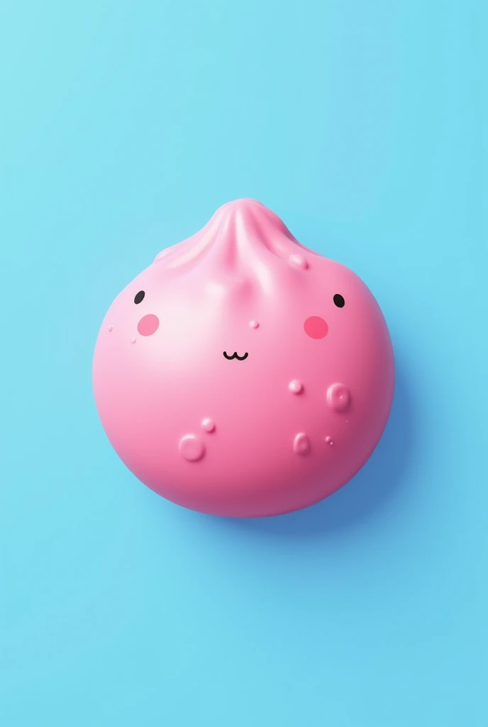 A logo for sweets with a brigadeiro shade in bubblegum pink and blue colors.