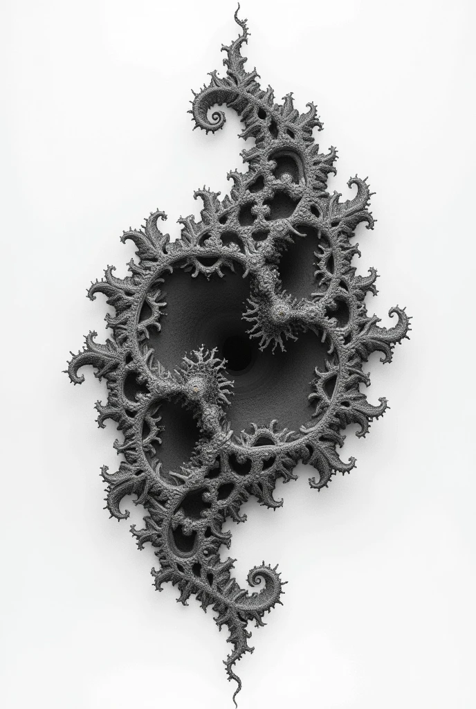 A fractal within a golden ratio in black and white as if it were a drawing 