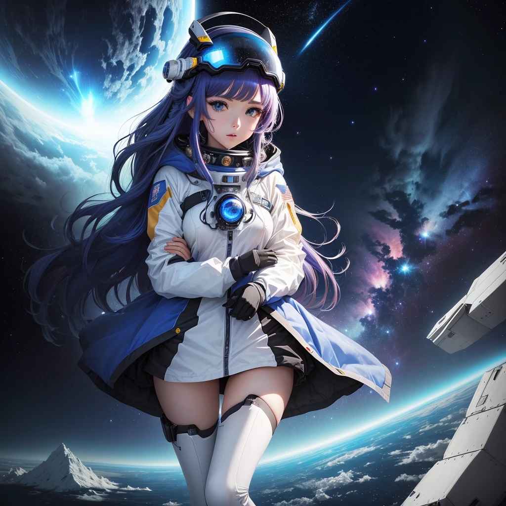 アニメ, a woman in a spacesuit with a helmet and a blue light, retrato アニメ espaço cadete garota, papel de parede de アニメ 4k, papel de parede de アニメ 4K, papel de parede de arte de アニメ 4k, Papel de parede de arte アニメ 4k, papel de parede de arte de アニメ 8k, Papel de parede de アニメ 4K, estilo アニメ 4k, estética de mecha de アニメ, girl in space