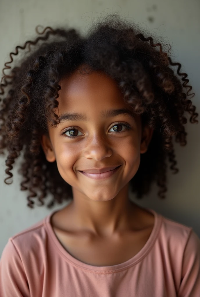 A photo that says the name Monserrat, a ten-year-old dark-skinned girl with curly hair and brown eyes
