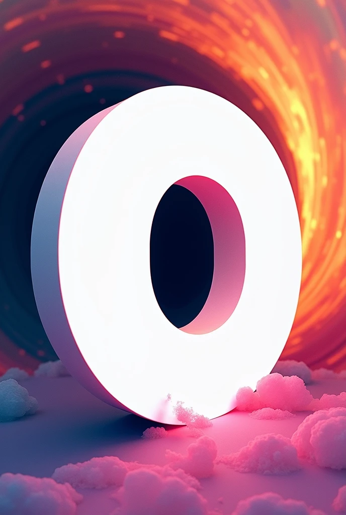 Make an image as an initial, this initial is without a dark purple black hole in the background, the initial with the letter white and large.