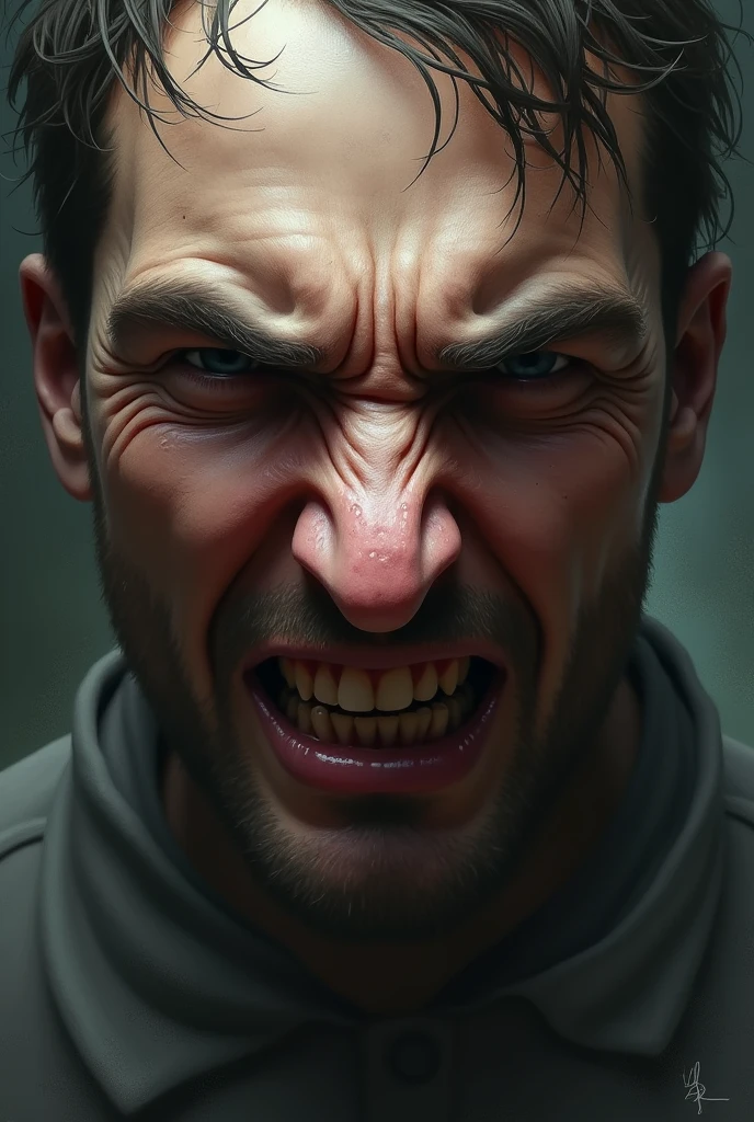 drawing of a man with a fist punching his face, anger. hyper detailed, epic pencil illustration, enraged, hyper realistic illustration, angry and pointing, violently fist fighting,  off, frustrated detailed, dramatic artwork, hyperrealistic illustration, dramatic illustration, angry man, angry expression, award - winning pencil drawing, screaming. not realistic, stunning artwork