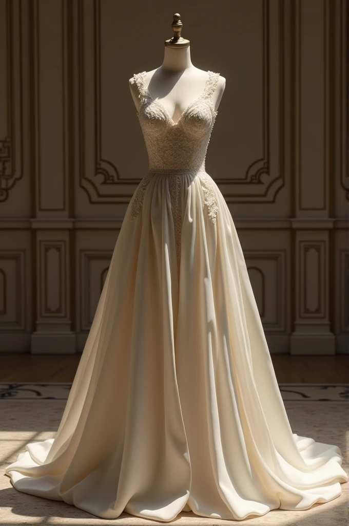 Tomars qcaia wedding dress with large bust and bold lace neckline