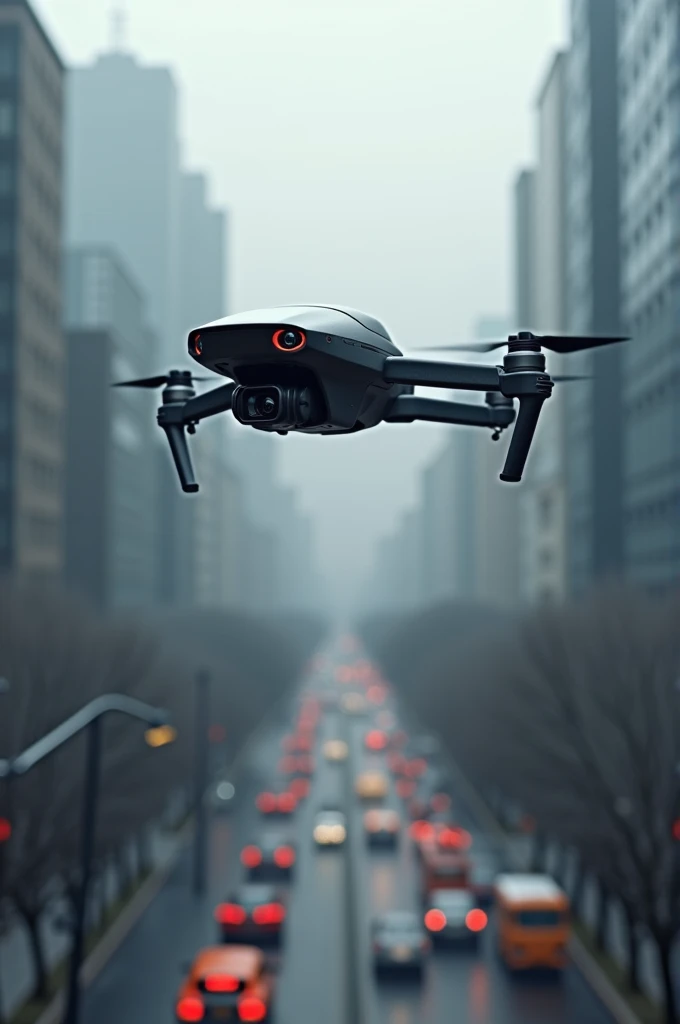 Compact aerial drone, capable of detecting areas of noise and air pollution