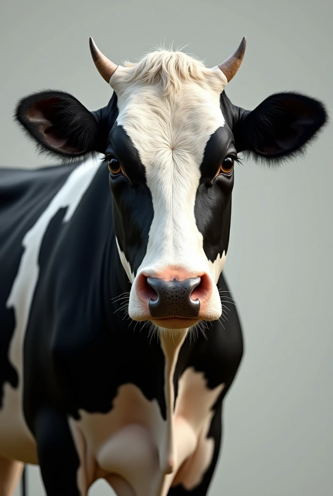 photo with the face of a Dutch cow