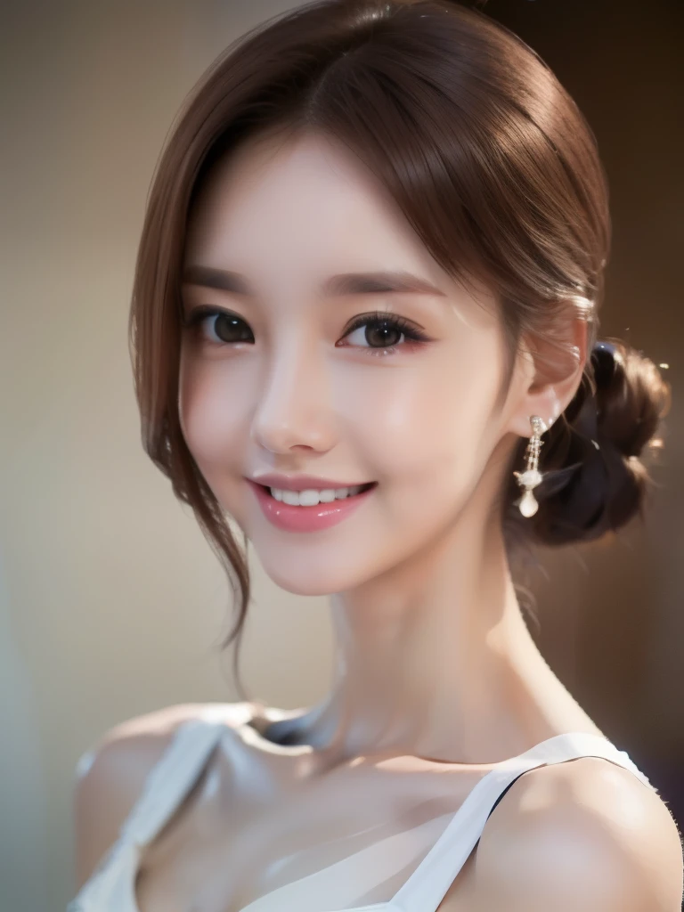 1girl,solo,close up, smile , Translucent white skin,8k,