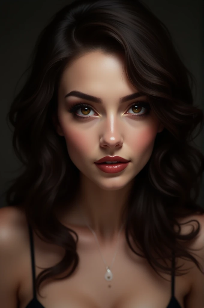 sensual brunette woman
