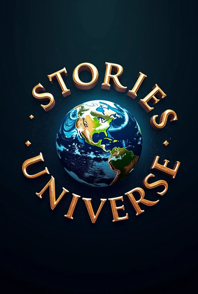 Create logo of Stories Universe, that has world and the stories universe is written on it ,
