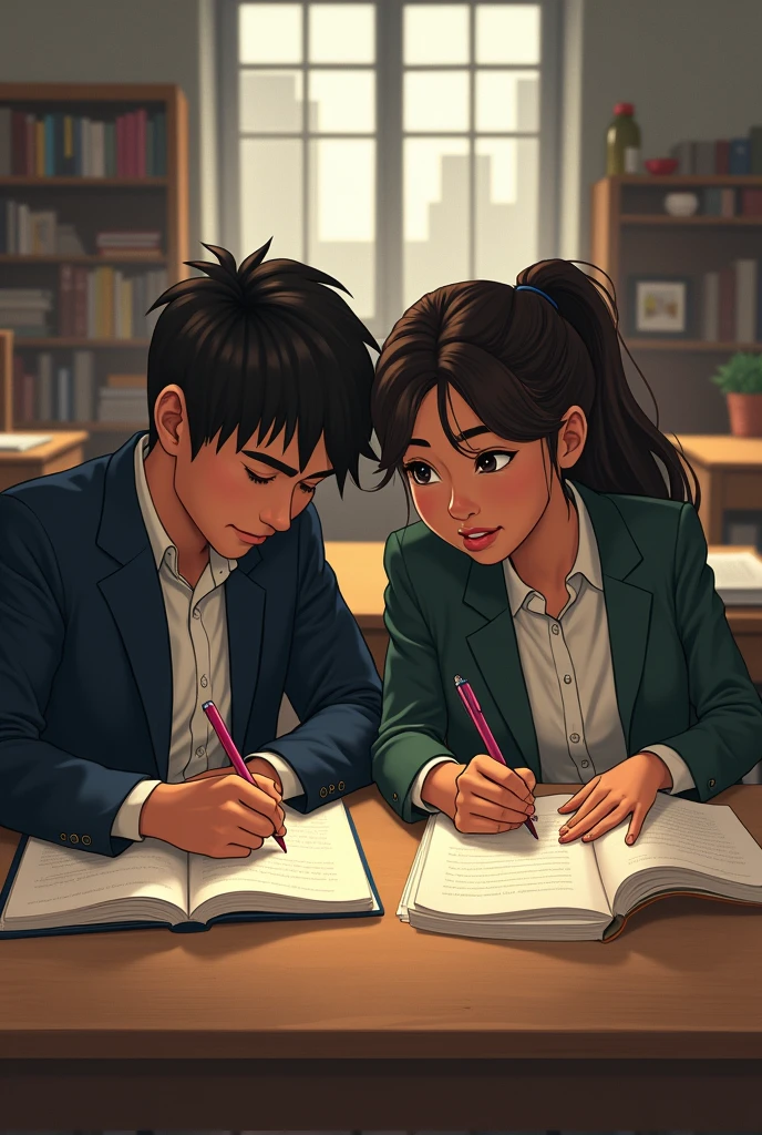 “Two friends, one rich and the other poor, study together in the same class. 