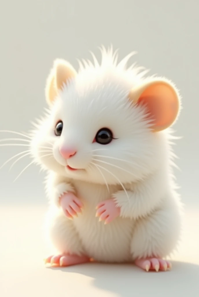 create a white hamster with beige