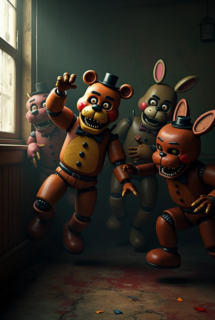 animatronicos dando jump scare Five Nights at Freddy's