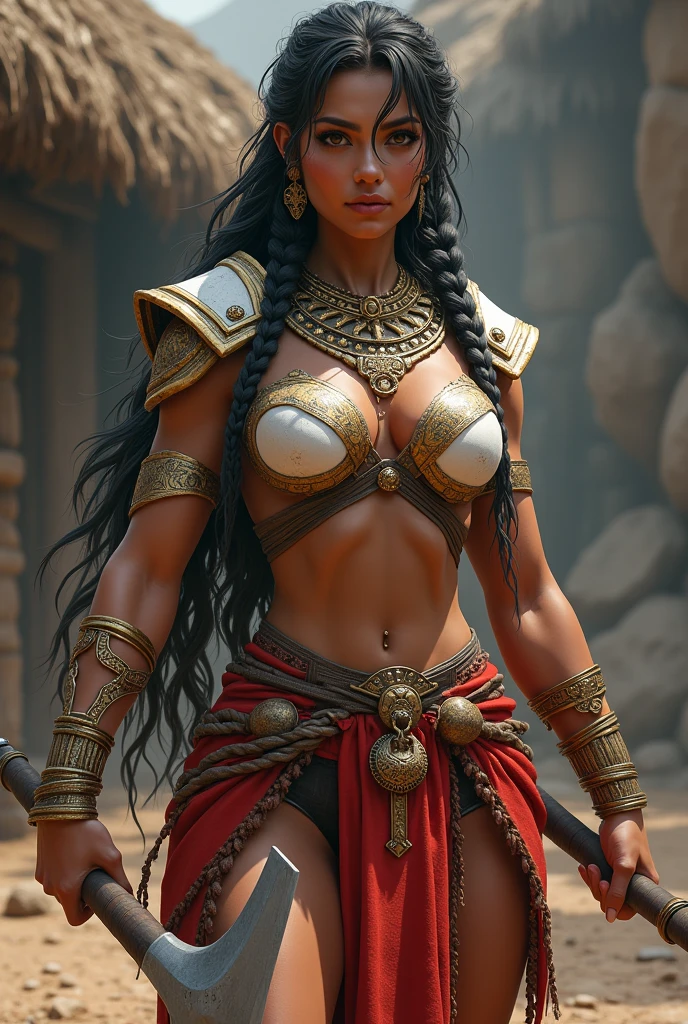 girl,teen, ancient aztec warrior, warrior gear, facepaint, body paint, mean look, spear holding in hand, accesories, exposed breasts, small breasts, naked breasts, topless, vibrant appearance, creative behavior, imaginative, sensual, spontaneous, highest quality, skin texture, intricate details, (cinematic lighting), RAW photo, 8k