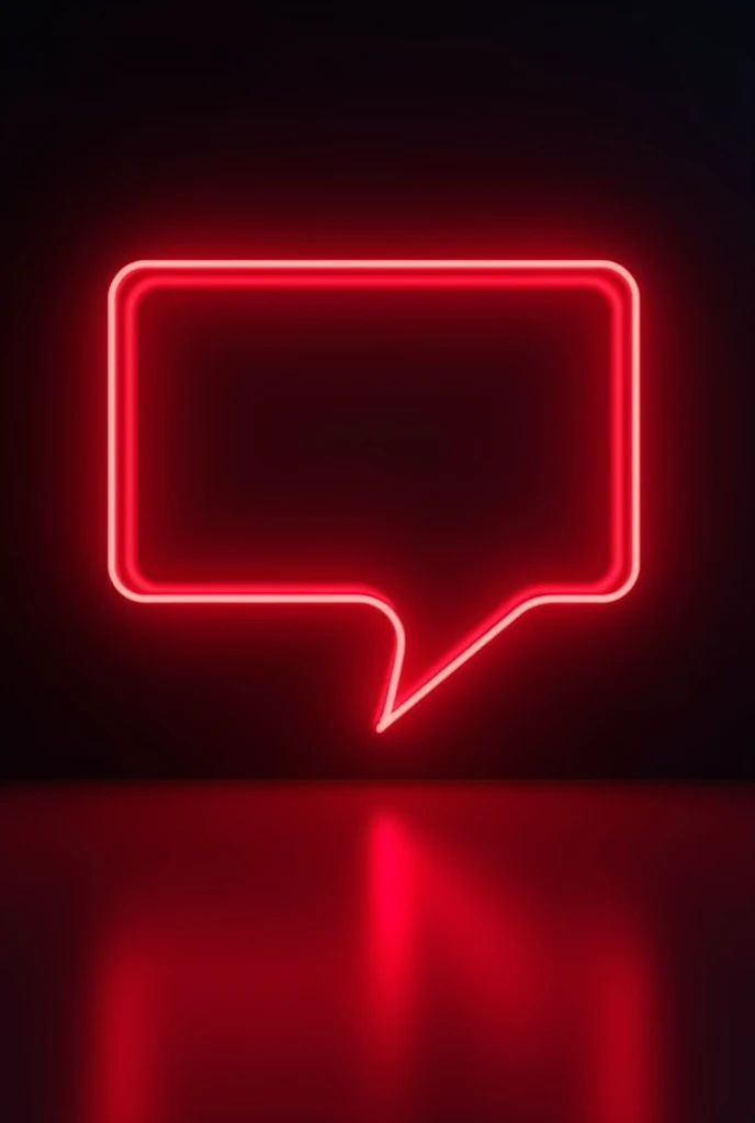A neon red glowing speech bubble, representing communication and feedback, with a sleek, modern design. The speech bubble is centered on a dark, black background with a subtle gradient, giving the image depth. The neon red light radiates softly, creating a striking contrast against the dark backdrop, symbolizing the importance of feedback."