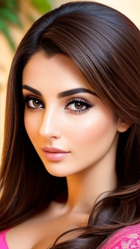  A beautiful Lebanese woman focus on her face 