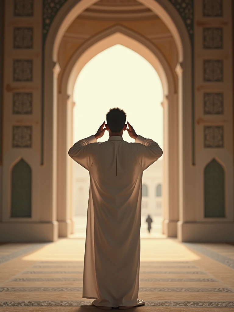 Cover of a book that talks about the rules of purification and ablution for Muslims. Picture of a man.