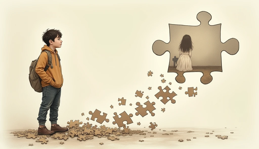 As more pieces fall into place, the puzzle turns into a beautiful picture, representing the transformation of someone&#39;s life, Illustration drawing stoicism