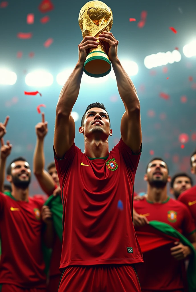 Cristiano Ronaldo winning the world cup