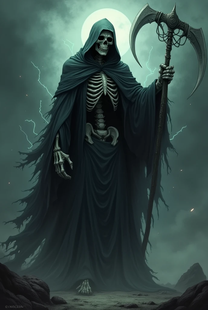 Grim Reaper pointing at me with his scythe