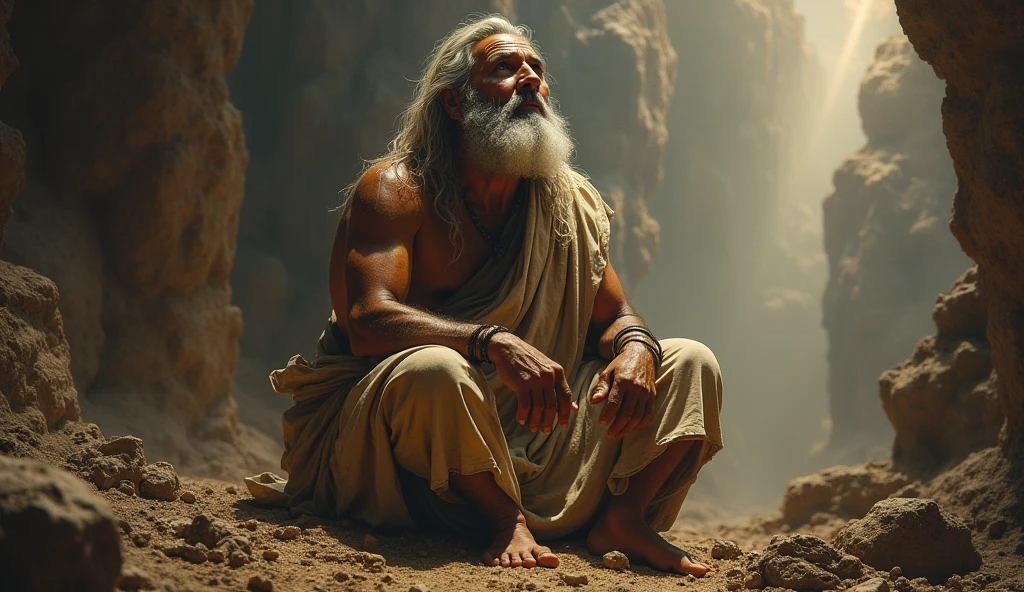 Image of Job from the Bible maintaining his faith even in the face of suffering