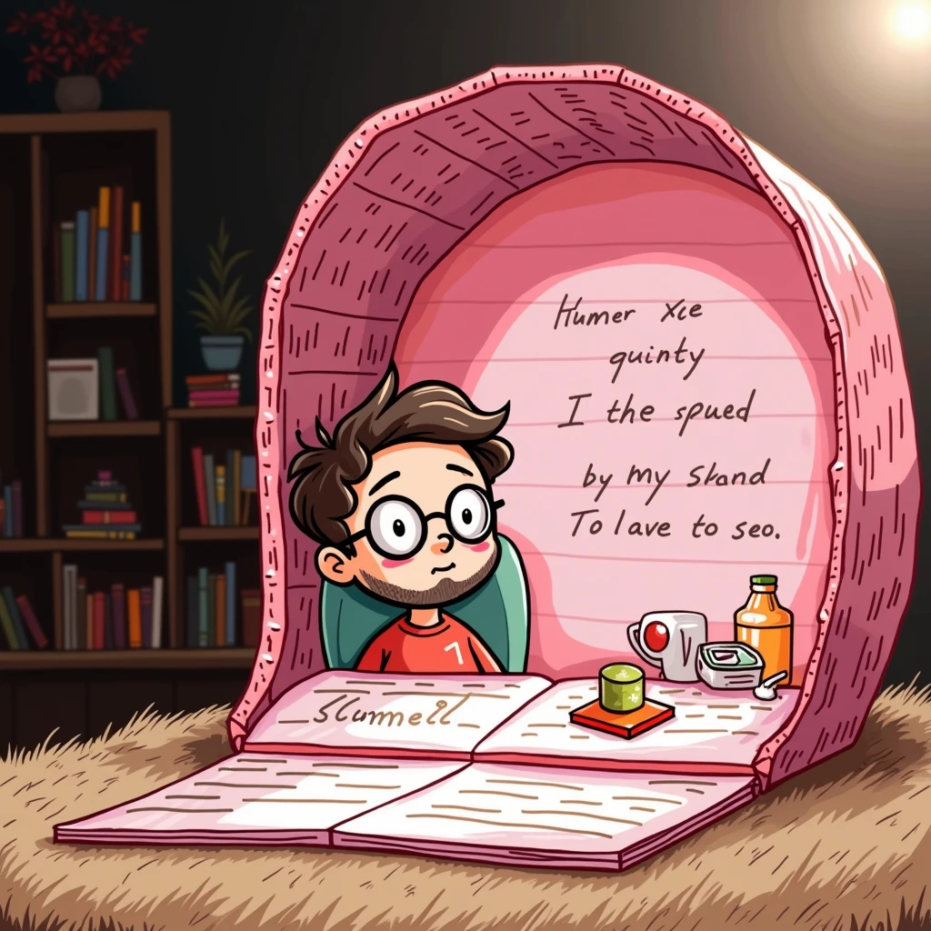 Create a colorful, minimalist cartoon-style illustration, as if it had been hand-drawn on an unlined notebook sheet. The drawing must capture a photograph of a young adult between the ages of 18 and 21., sem beard, with short hair, slightly dark skin, with glasses, cabelo curto com franja, with simple and light lines, soft colors and minimal details, reflecting the casual, spontaneous style of a doodle made with pen or colored pencil. The proportions must be cartoonish, with simplified characters and objects and exaggerated expressions to give a fun and expressive touch. The texture of the notebook paper must be visible in the background., no lines, to reinforce the feeling of a colorful homemade sketch.
