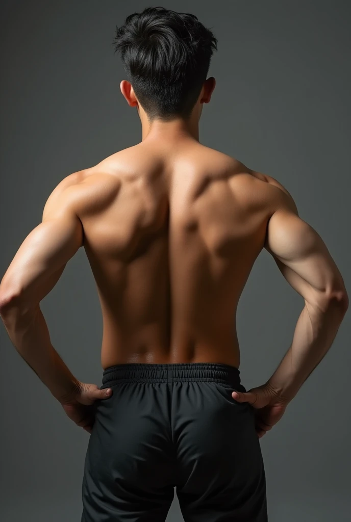 Asian man with big ass showing his asshole from behind