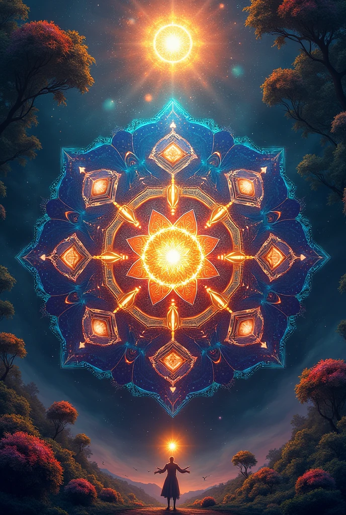 mandala, Sacred Geometry, fractal, Vibrant, 7 chakra, flourishing, purification, protection