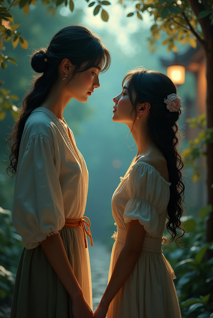 In the end, the girl realizes that the poor boy is her true lover