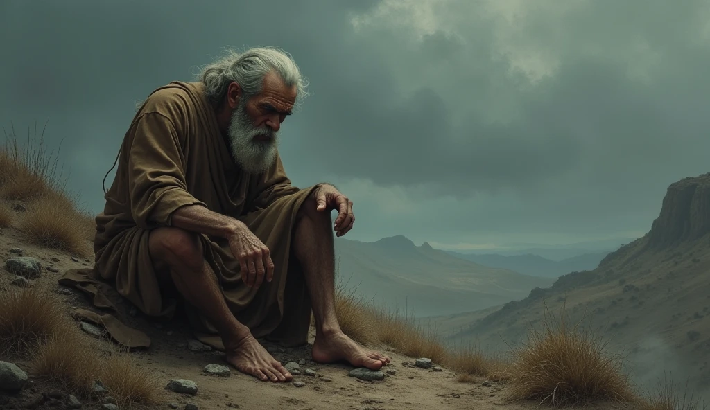 Image of Job from the Bible in suffering and illness 