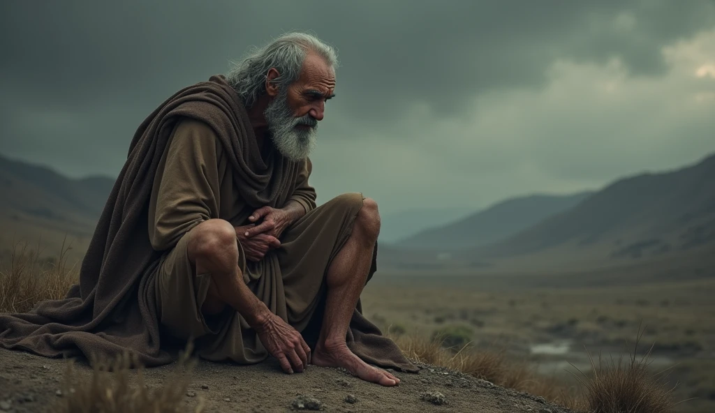 Image of Job from the Bible in suffering and illness
