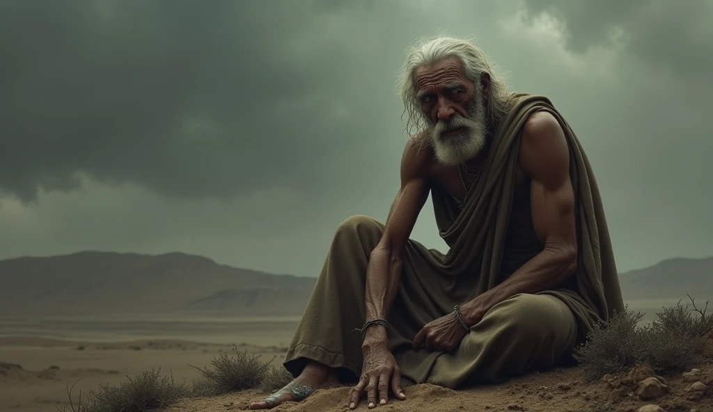 Image of Job from the Bible in suffering and illness 